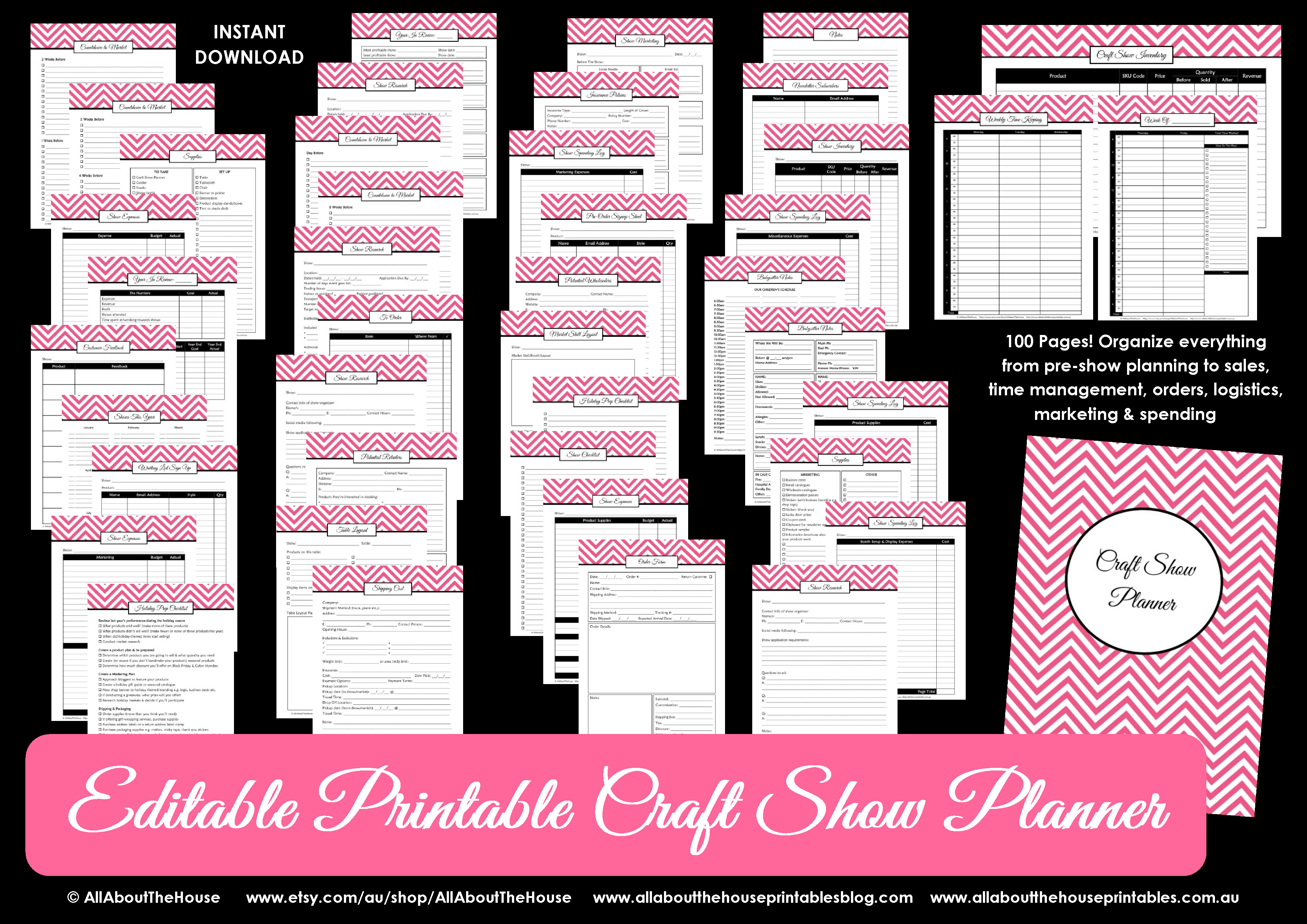 Printable Craft Show Planner for Handmade Markets and Trade Shows